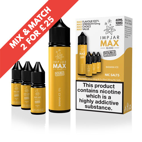IMP JAR MAX | Banana Ice | Genuine | Shortfill | 60ml | 10MG | Selling Fast | UK