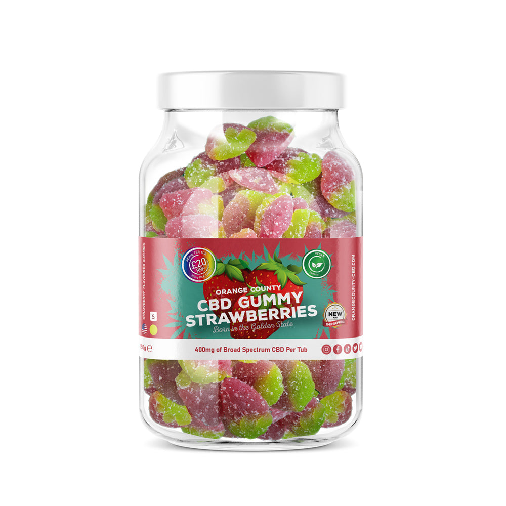 ORANGE COUNTY CBD | Genuine | Gummy Strawberries - Large | 1600mg 3200mg 4800mg | UK